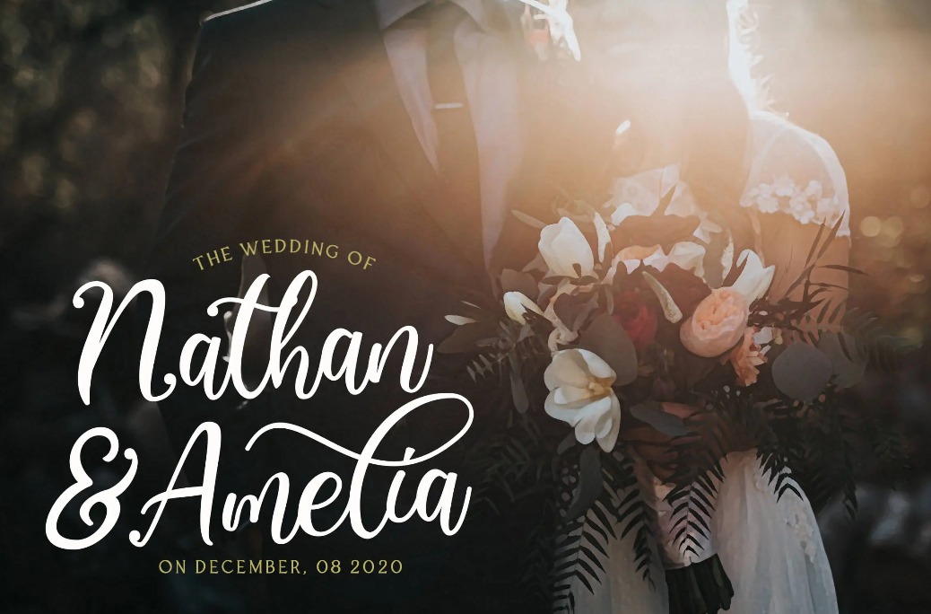 Wedding Invitation with Virgiluna Font
