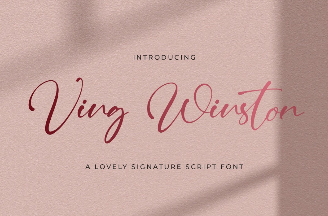 Ving Winston A Lovely Signature Script Font for Flower Shop Name