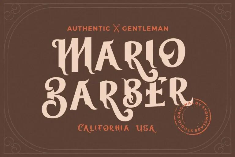 Vires Gollem Font for Barber Shop Nameboard