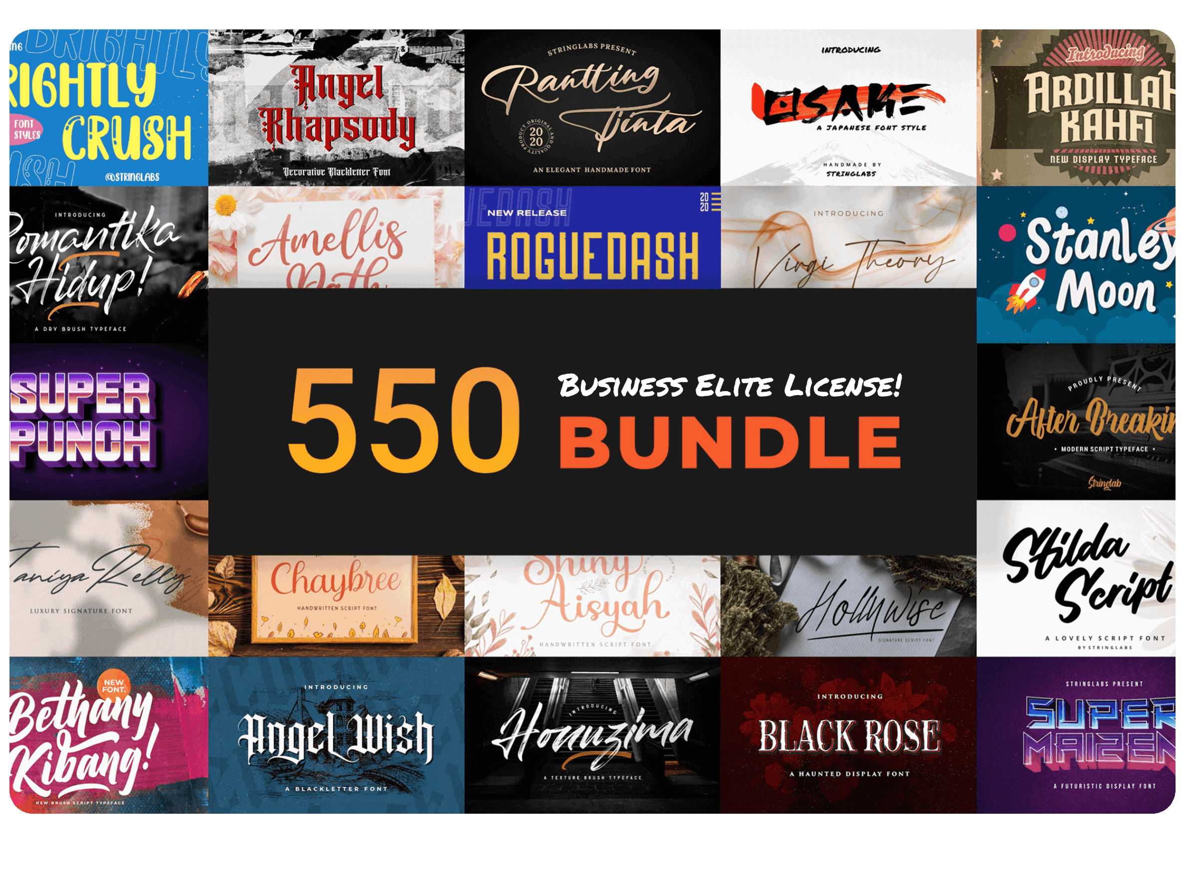 550 font bundle by stringlabs