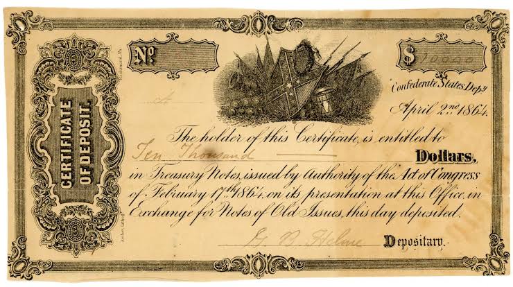 Certificates of Deposit Certificate