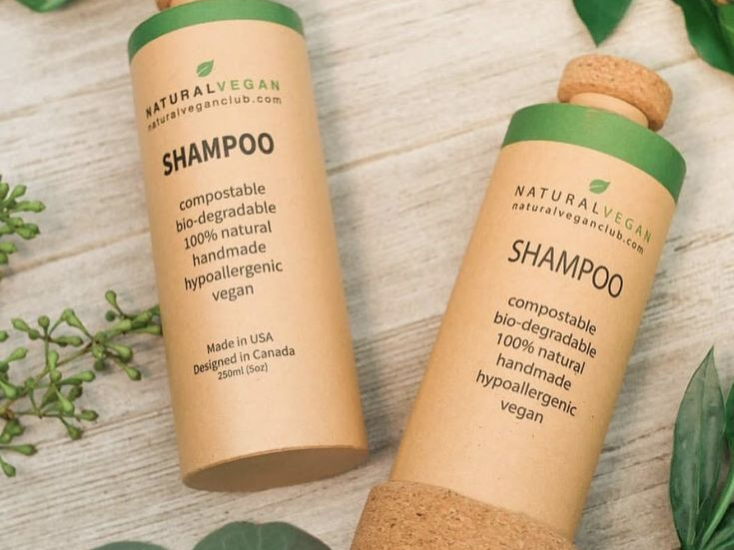 Compostable shampoo bottle
