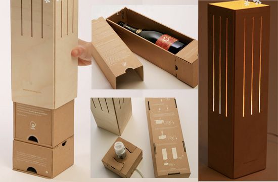 Reusable bottle packaging to make an aesthetic lamp hood