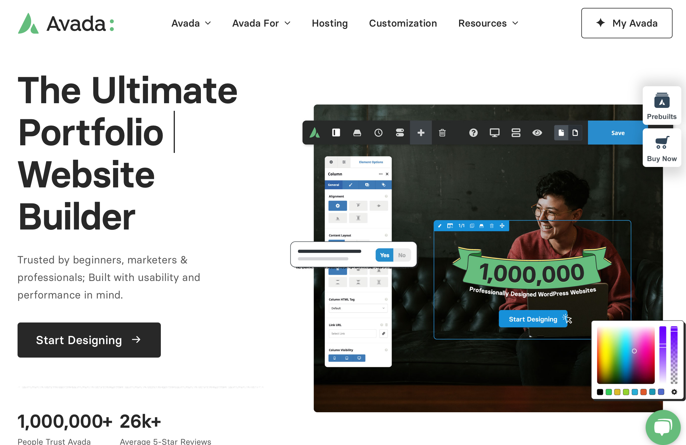 Avada homepage