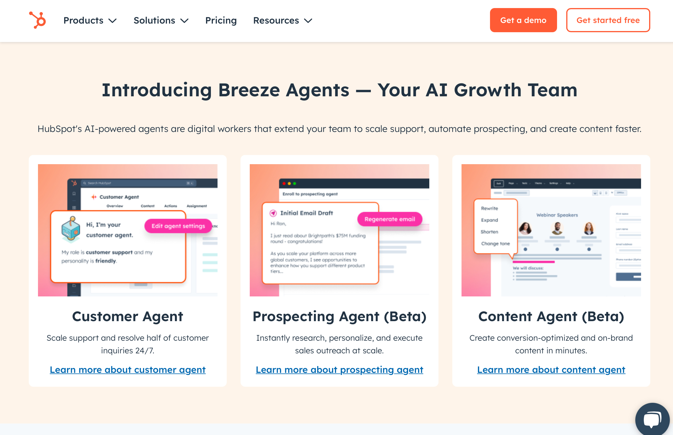 HubSpot homepage