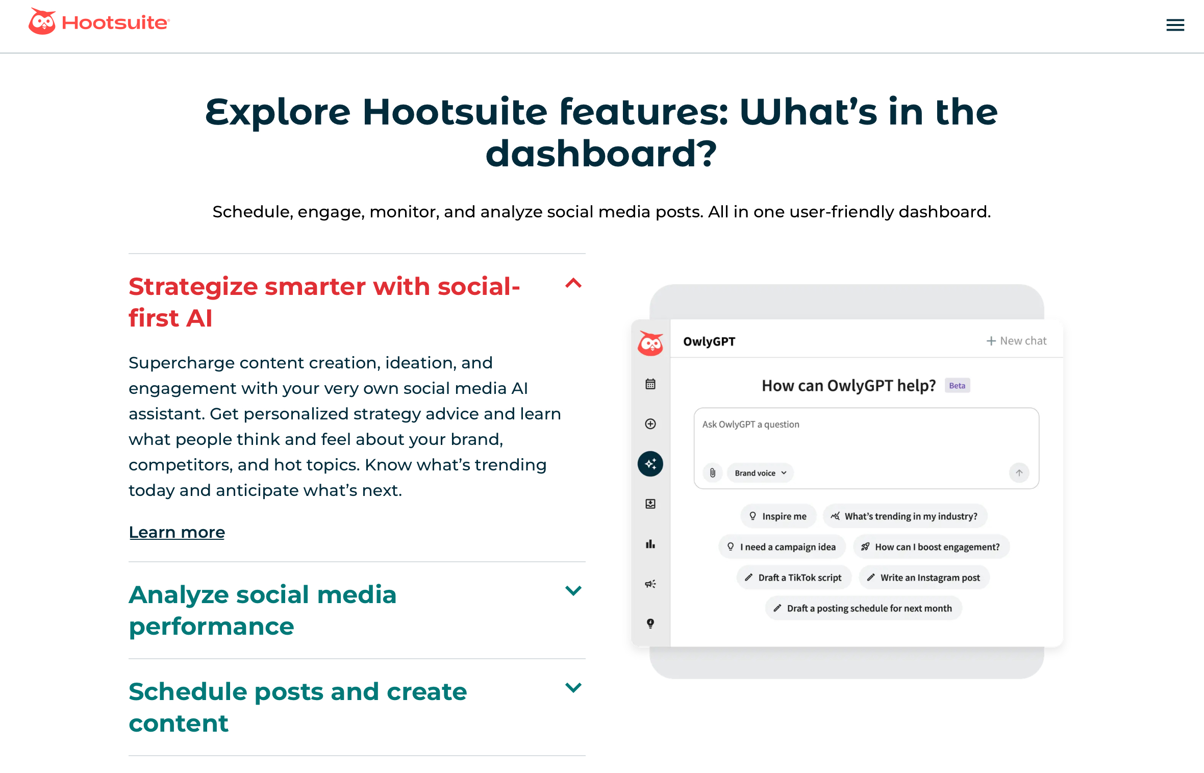 Hootsuite homepage