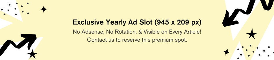 Exclusive Yearly Ad Slot (945 x 209px)