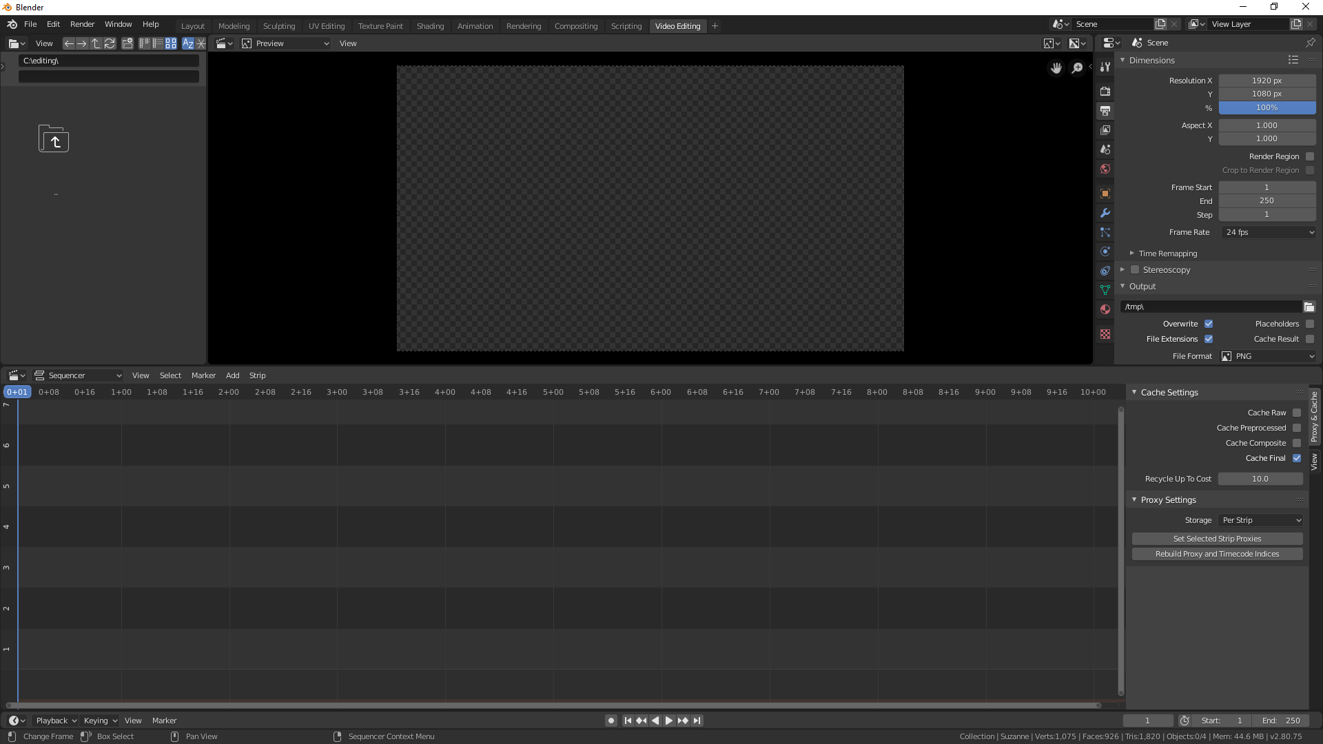 User interface of Blender