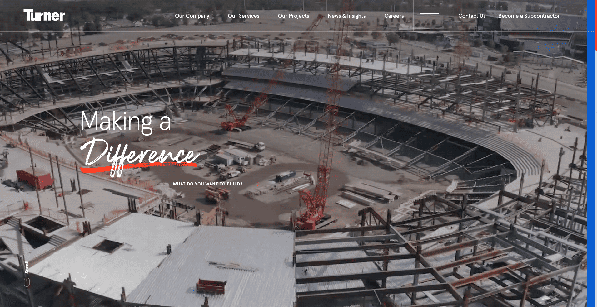 Turner Construction website design