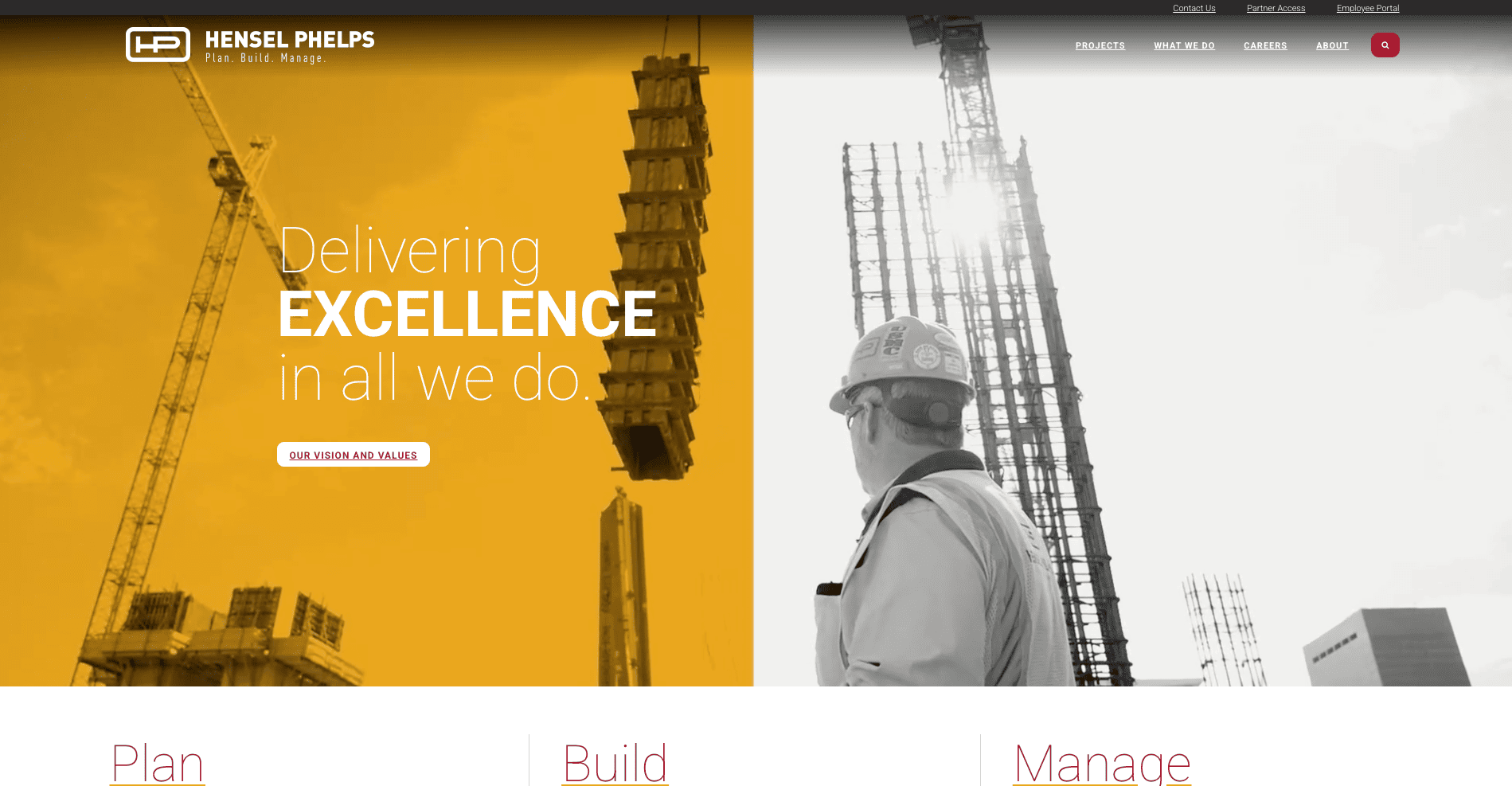 Hensel Phelps website layout