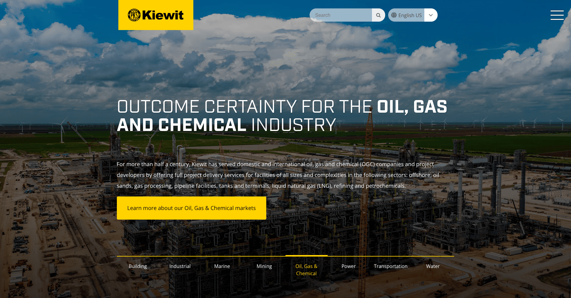 Kiewit Corporation website design