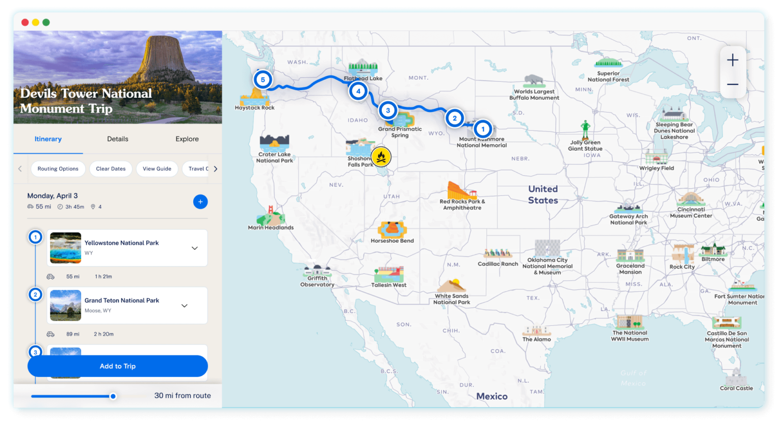 Global tour with map website design