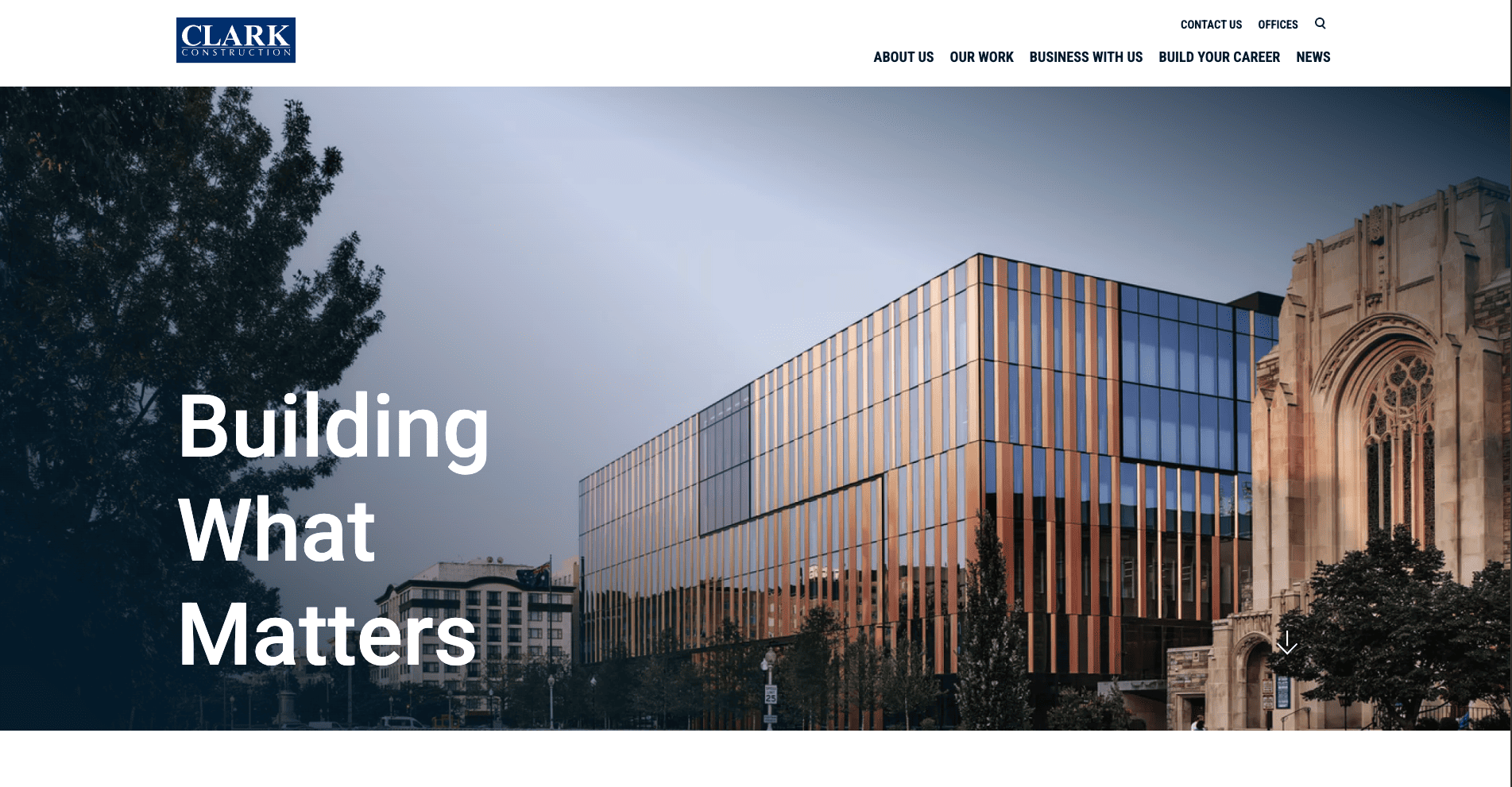 Clark Construction website layout