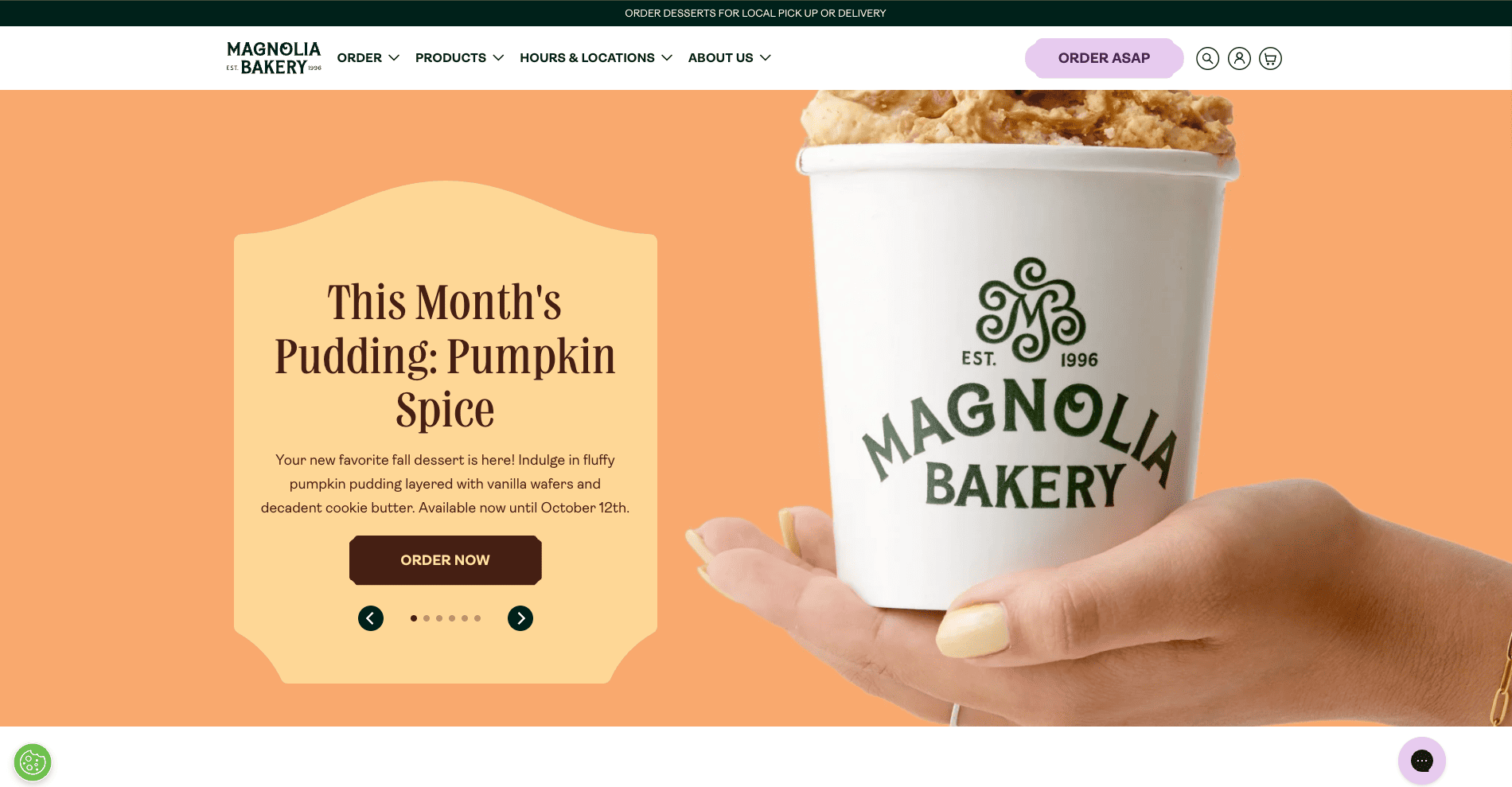 Magnolia Bakery food website