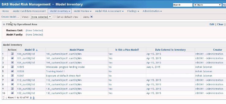 SAS Risk Management App