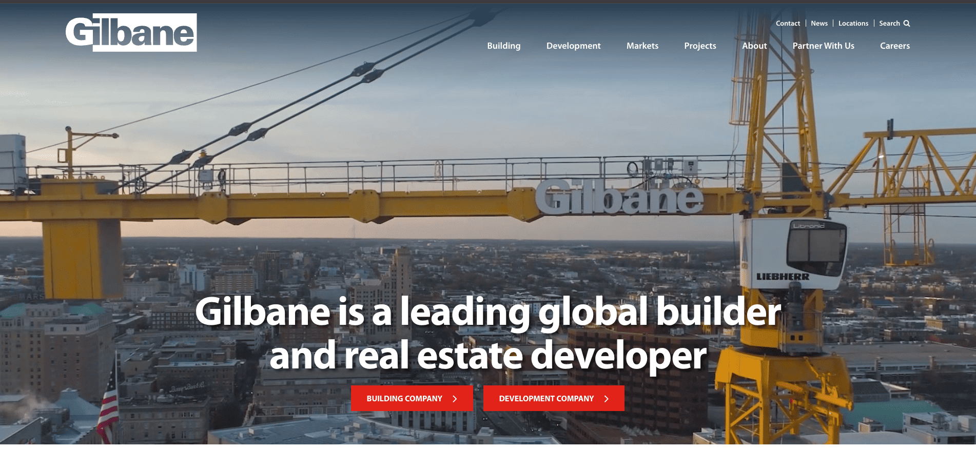 Gilbane Construction website