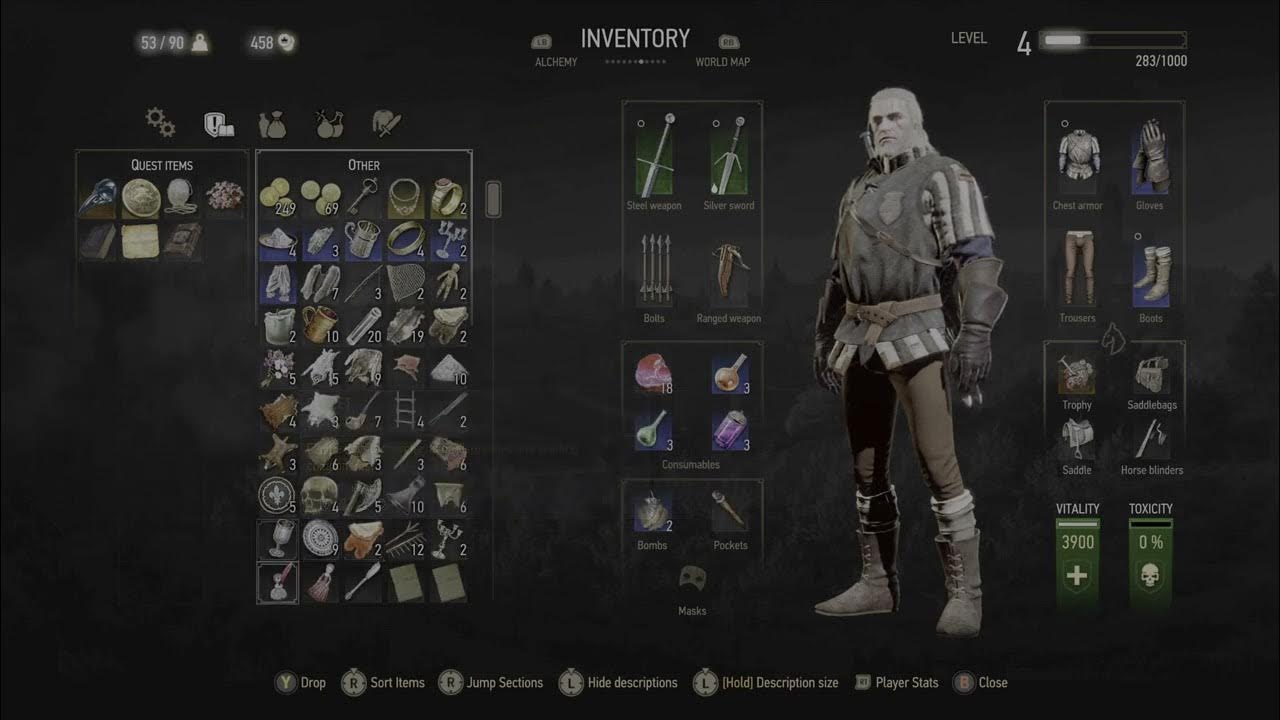 The Witcher 3 Inventory System