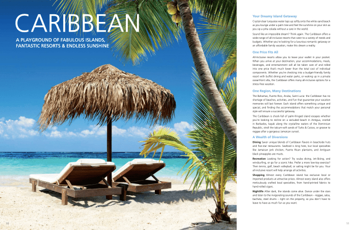 Beach brochure with ocean beach scenery example