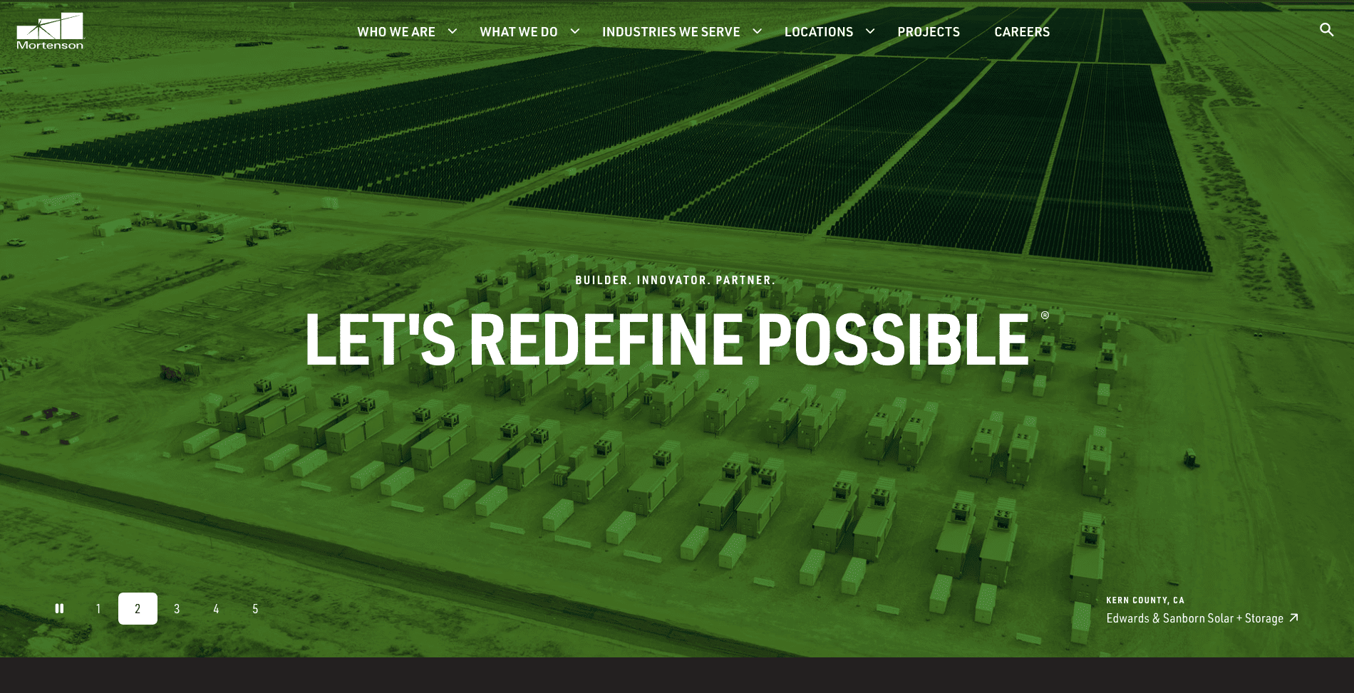 Mortenson Construction website