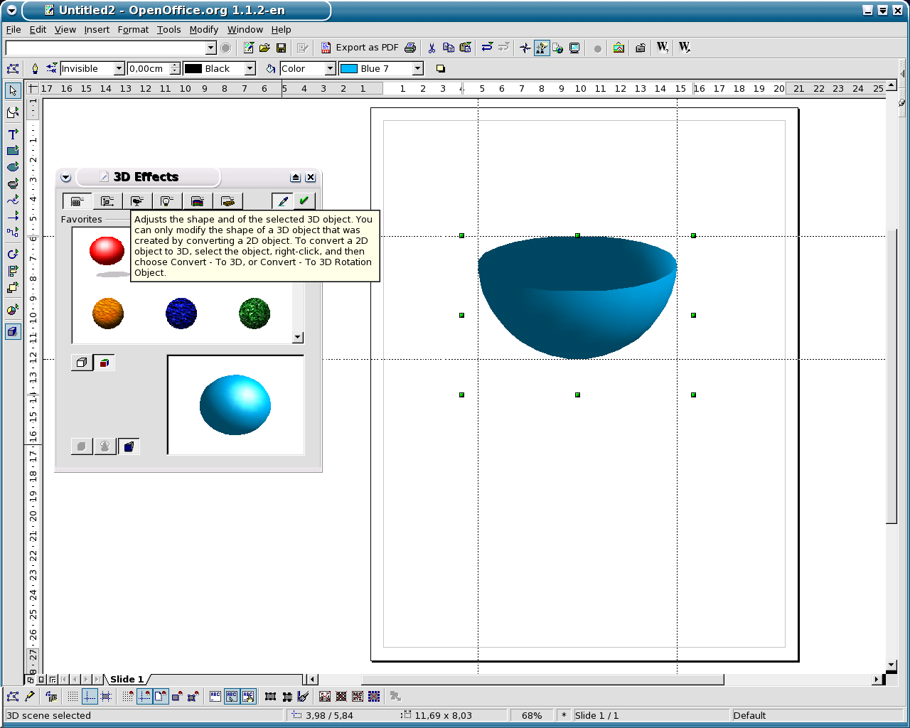 Apache OpenOffice Draw interface