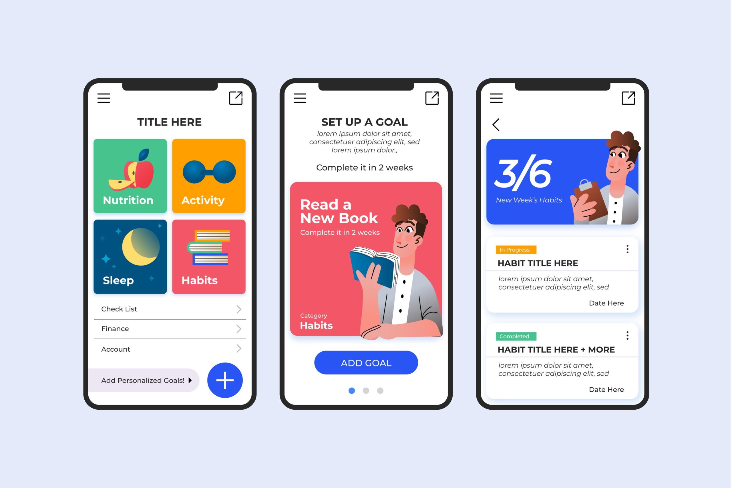 Interactive prototype of a personal health mobile application
