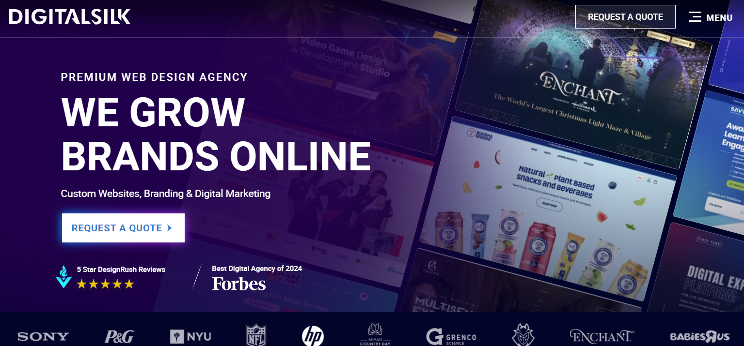 Lively homepage of Digital Silk