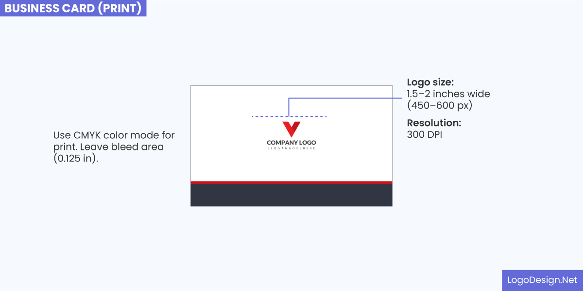 Business card best logo size