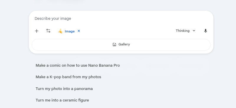 Gemini AI Nano Banana Homepage