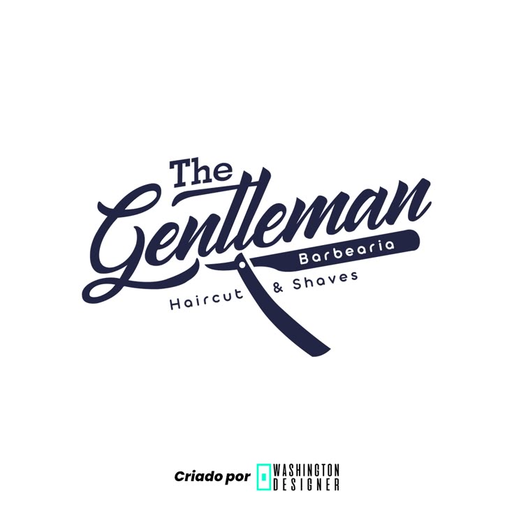 Barbershop logo with serif and refined script font