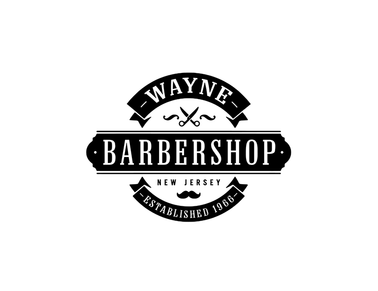 Barbershop logo with serif font